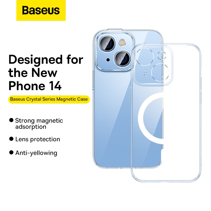 Baseus iPhone 14 Plus 6.7inch Crystal Magnetic Phone Case And Temperd Glass For iPhone Transparent- ARJC010002 / ARSJ011102