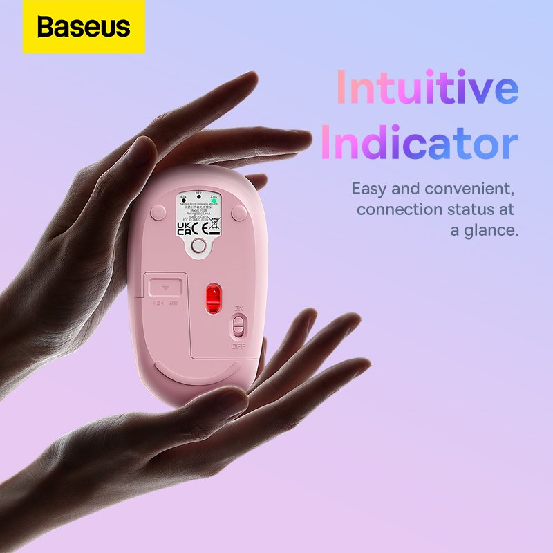 Baseus F01B Creator Tri-Mode Bluetooth & Wireless Mouse Baby Pink – B01055501412-00- 1 Year Warranty