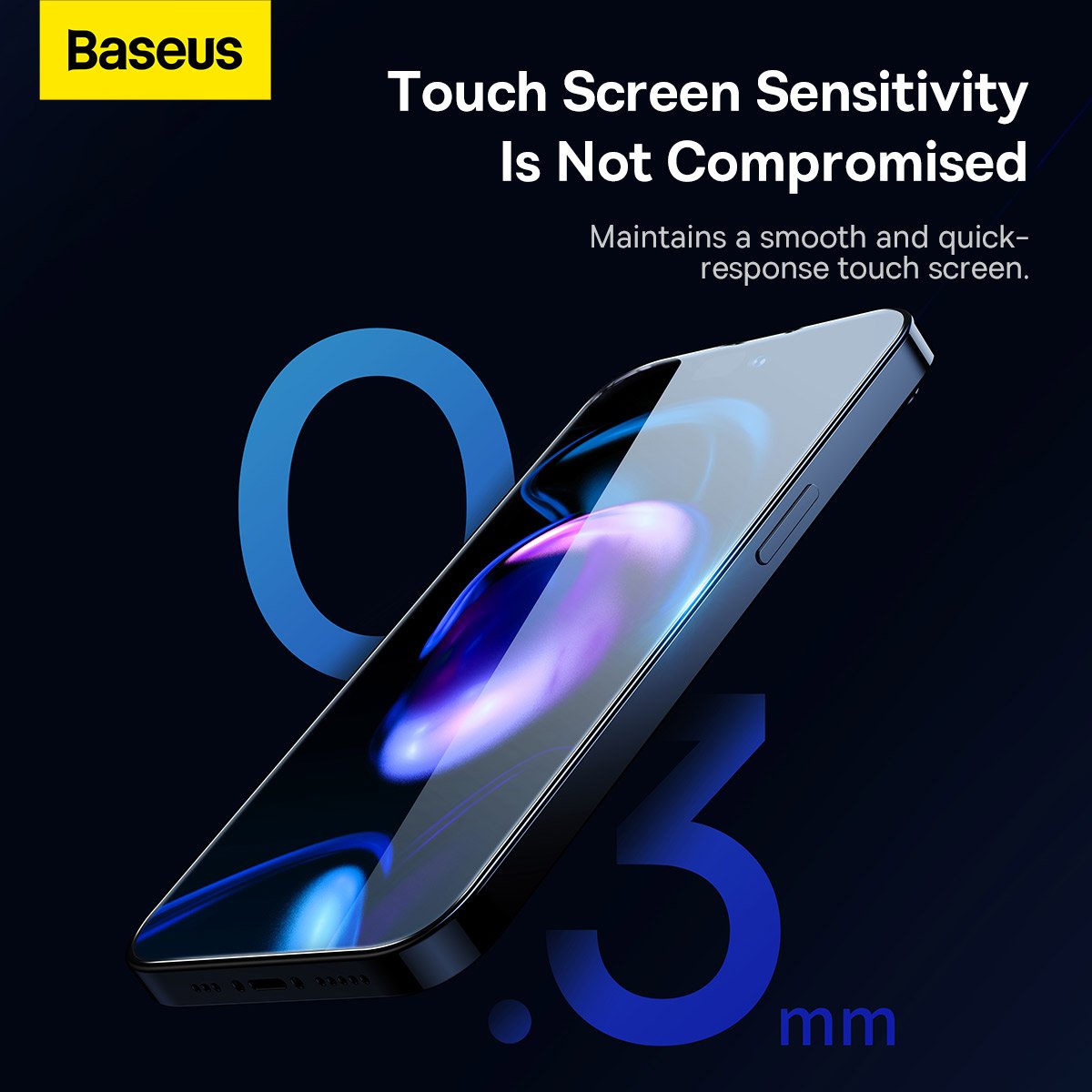 Baseus iPhone 14 6.1-inch All-glass Tempered Glass Film 0.3mm Transparent (2 Tempered Set )