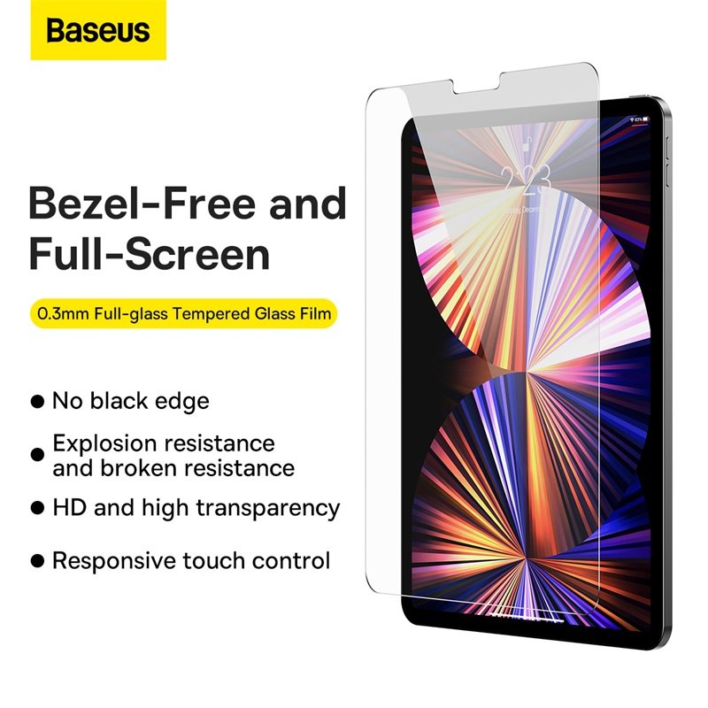 Baseus iPad Pro 12.9inch 2018/2020/2021 0.3mm Full-glass Tempered Glass Film Transparent – SGBL021202