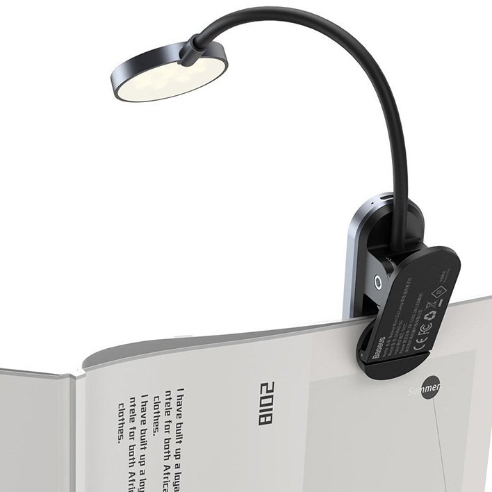 Baseus Comfort Reading Rechargeable Mini Clip Lamp Dark Gray – DGRAD-0G- 1 Year Warranty