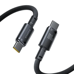 Baseus 2Meter 100W New Braided TYPE-C to TYPE-C Fast Charging Cable – Cosmic Black – 1 Year Warranty