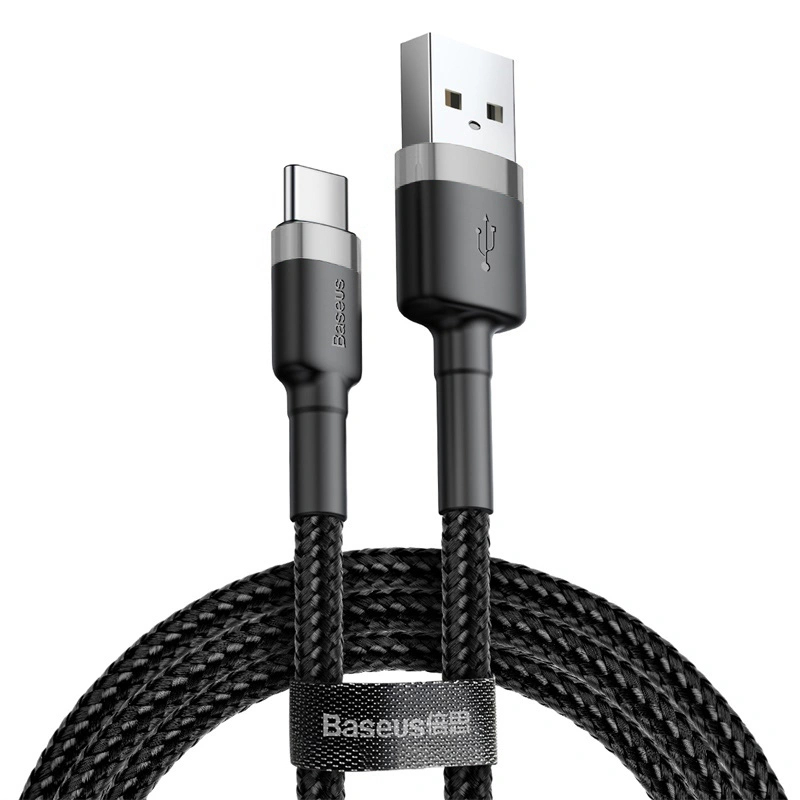 Baseus 1Meter Cafule USB For Type-C 3A Gray+Black Cable – CATKLF-BG1- 1 Year Warranty – 1 Year Warranty