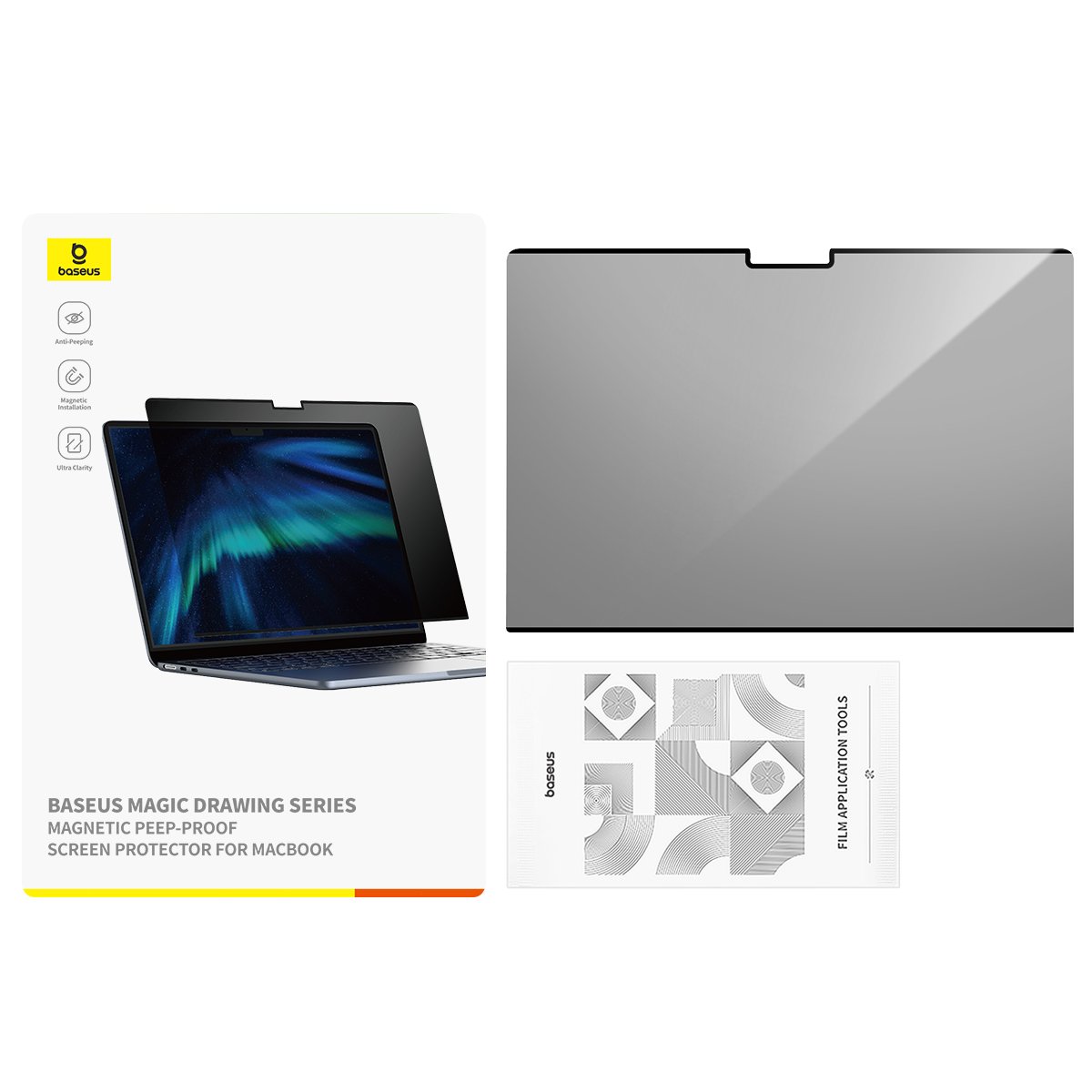 Baseus 13? MacBook Pro 2022 Magic Drawing Series Magnetic Peep-Proof Screen Protector – Clear