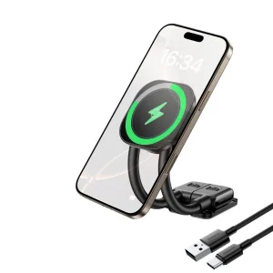 Baseus 15W PrimeTrip C03sPro Bend & Flip Magnetic Wireless Car Charger Mount Stick-On Type – 1 Year Warranty