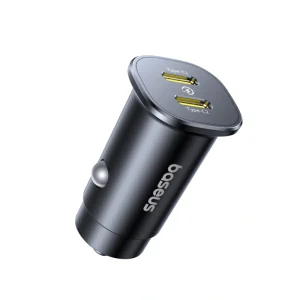 Baseus 30W GoTrip Car Charger – Type-C + Type-C, Cosmic Black C00072300123-01 – 1 Year Warranty