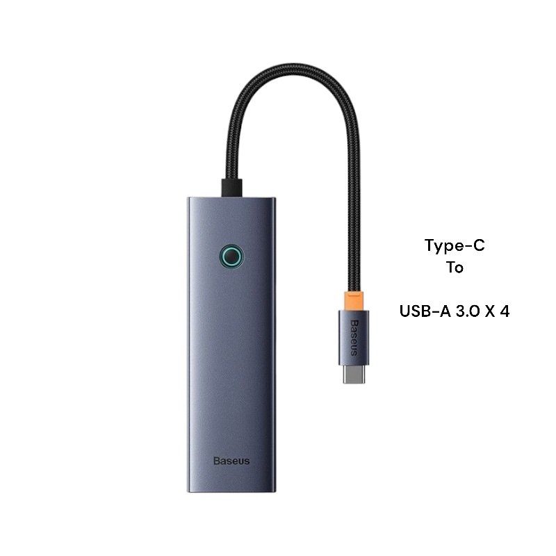 Baseus 4-Port HUB Flite Series – Space Grey – Type-C to USB3.0 x 4- 1 Year Warranty