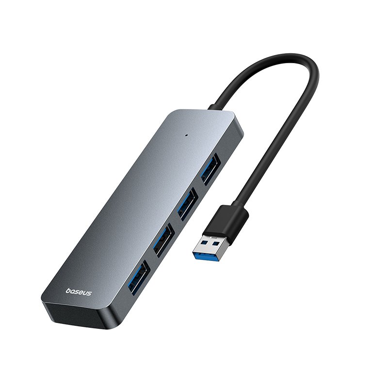 Baseus 4-Port HUB UltraJoy Series Lite- 15cm Space Grey USB-A to USB3.0 x 4- 1 Year Warranty