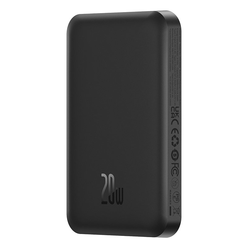 Baseus 5000mAh 20W Magnetic Mini Wireless Power Bank – Cluster Black – 1 Year Warranty