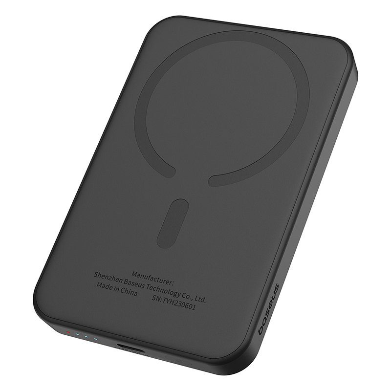 Baseus 5000mAh 20W Magnetic Mini Wireless Power Bank – Cluster Black – 1 Year Warranty