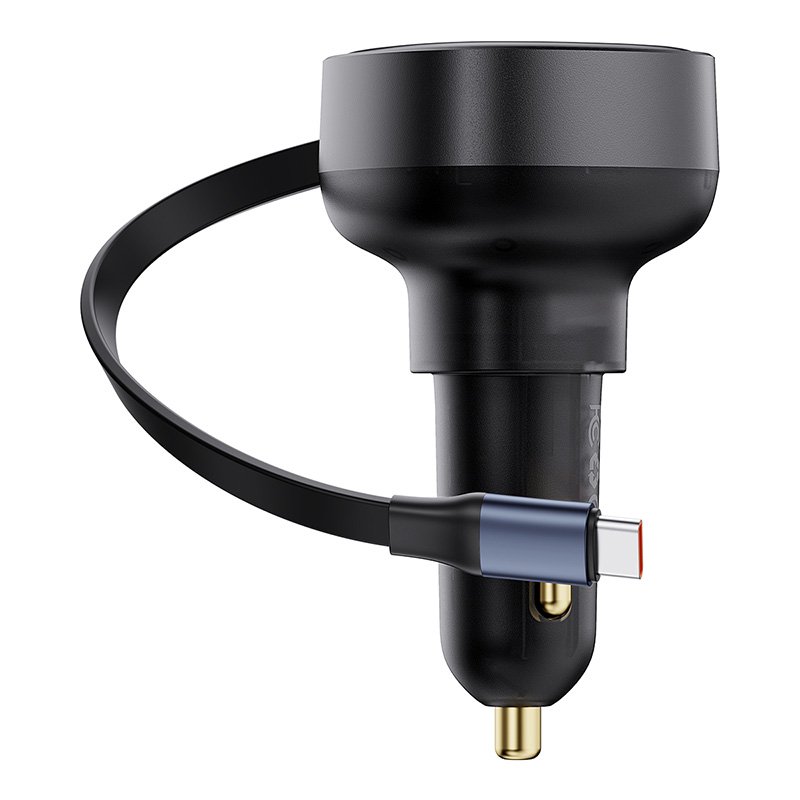 Baseus 60W Enjoyment Pro Car Charger C+Retractable Type-C Cable – 1 Year Warranty