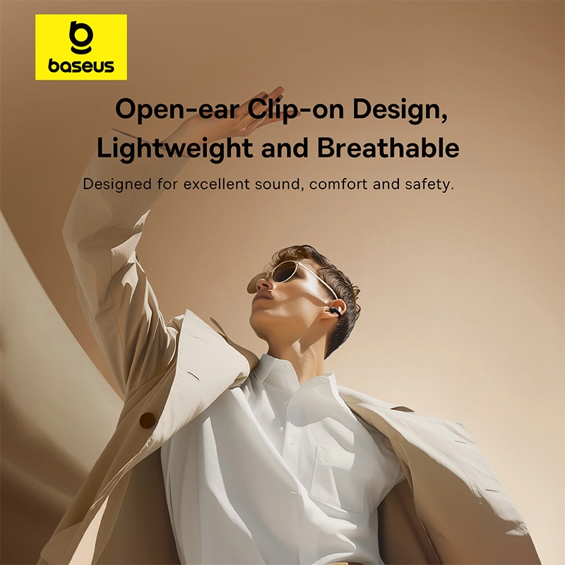 Baseus Bass 15 Clip Open-Ear True Wireless Earphones – 1 Year Warranty