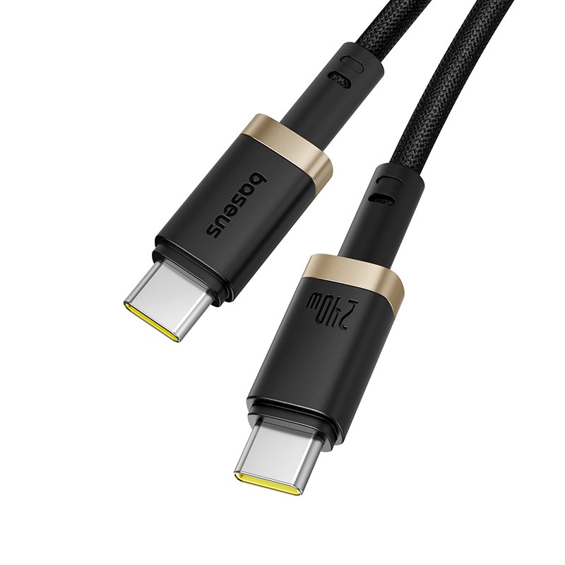 Baseus Dura Fast Charging Data Cable USB-C to USB-C 240W 1m Gold Black – 1 Year Warranty