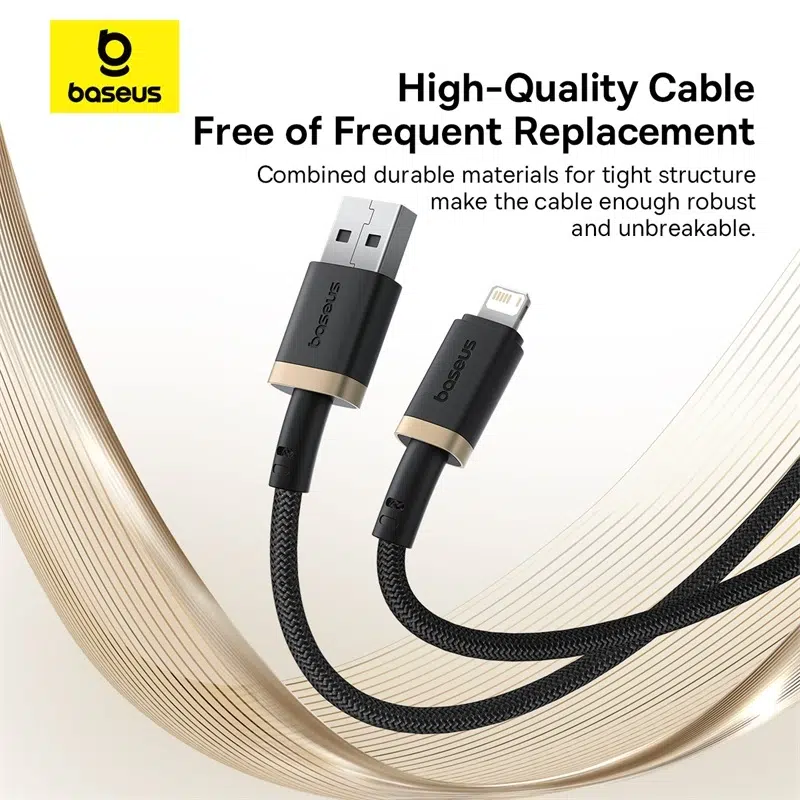 Baseus Dura Series 1 Meter 2.4A USB to Lightning Fast Charging Cable – 1 Year Warranty