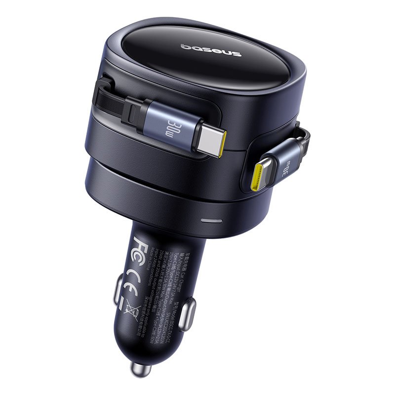 Baseus Enjoyment Max Car Charger C+C Cables 60W Cosmic Black – 1 Year Warranty