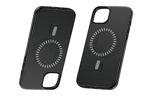 Baseus Fauxther Series for iP 15 Plus, Magnetic Phone Design Protective Magnetic Phone Case Cluster Black – P60157305113-02