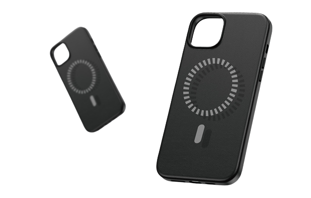 Baseus Fauxther Series for iP 15 Plus, Magnetic Phone Design Protective Magnetic Phone Case Cluster Black – P60157305113-02