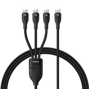 Baseus Flash Series 3 1.5Meter 100W One-for-three Type-C to C+C+C Fast Charging Cable – 1 Year Warranty