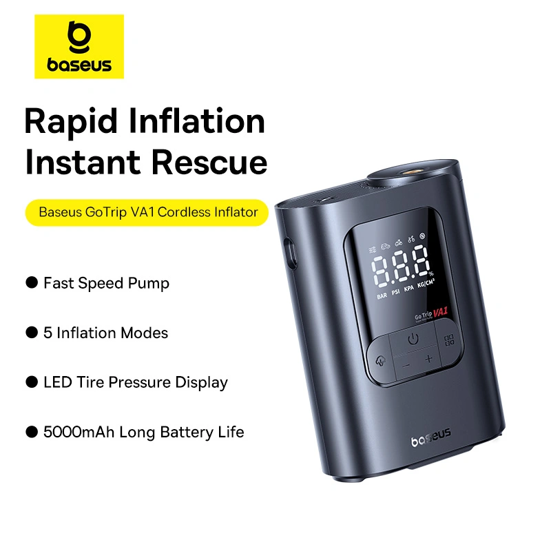 Baseus GoTrip VA1 Super Mini Wireless Inflator 19-Cylinder (Cosmic Black) – 1 Year Warranty
