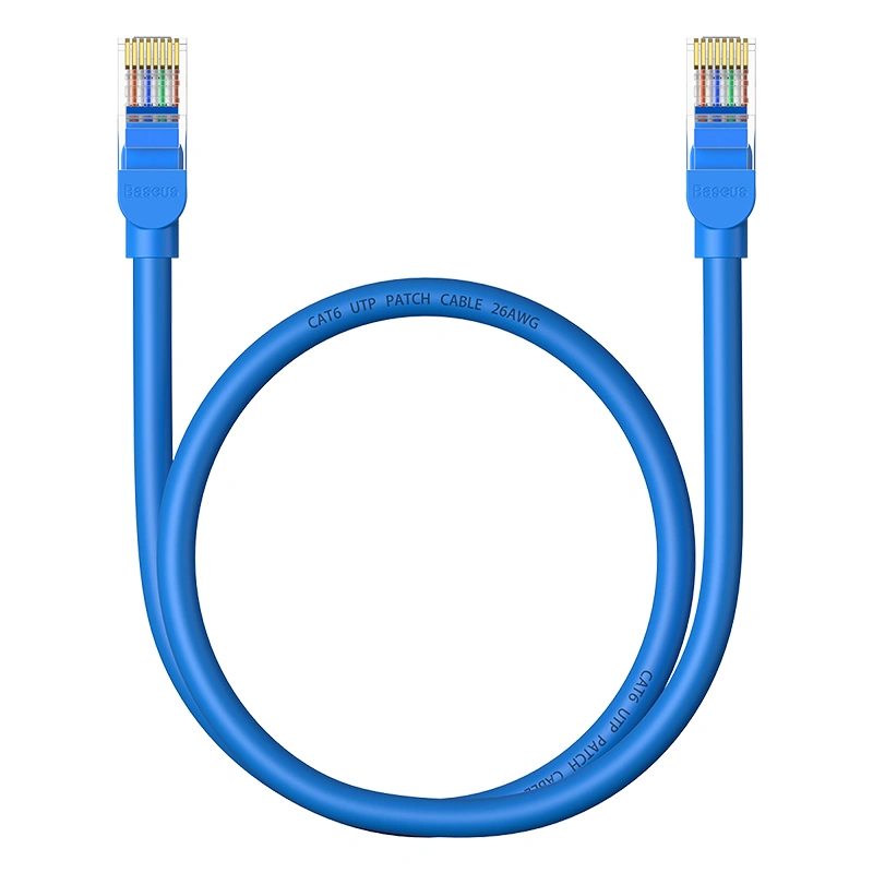 Baseus CAT 6 – 0.5 Meter High Speed Gigabit Ethernet Cable (Round Cable) – Galaxy Blue- 1 Year Warranty