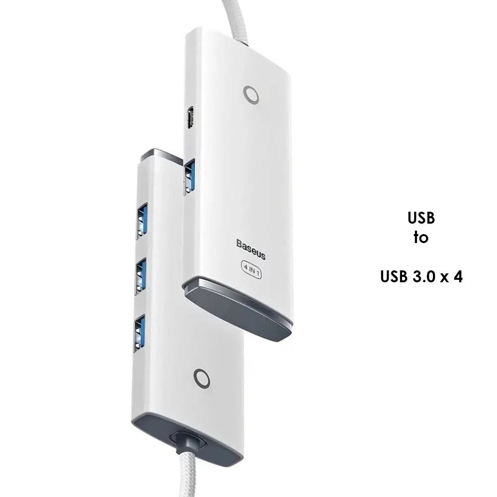 Baseus Lite Series 4-Port USB-A HUB Adapter – 1 Year Warranty