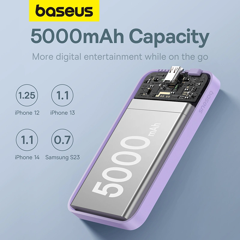 Baseus 5000mAh 20W Magnetic Mini Wireless Power Bank – Nebula Purple- 1 Year Warranty
