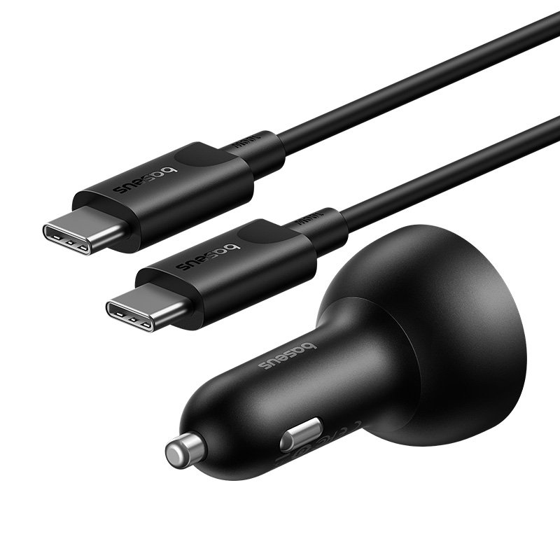 Baseus Multi-Port Fast Charge Car Charger C+C+U 152.5W Set Cluster Black – 1 Year Warranty