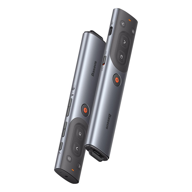 Baseus Orange Dot AI Wireless Presenter – Grey- 1 Year Warranty – 1 Year Warranty