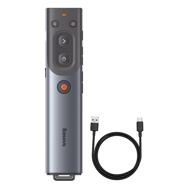 Baseus Orange Dot AI Wireless Presenter – Grey- 1 Year Warranty – 1 Year Warranty