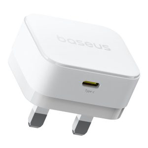 Baseus 20W Palm Fast Charger Type C UK Pin – Moon White – 1 Year Warranty