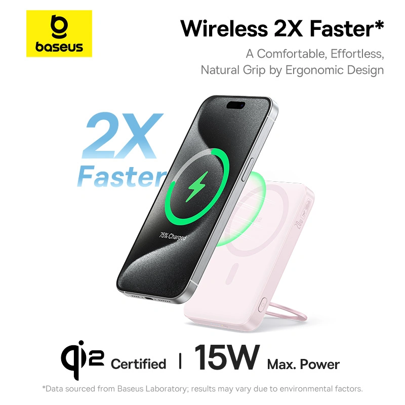 Baseus PicoGo Qi2 5000mAh 20W Magnetic Power Bank with Rotatable Stand – 1 Year Warranty