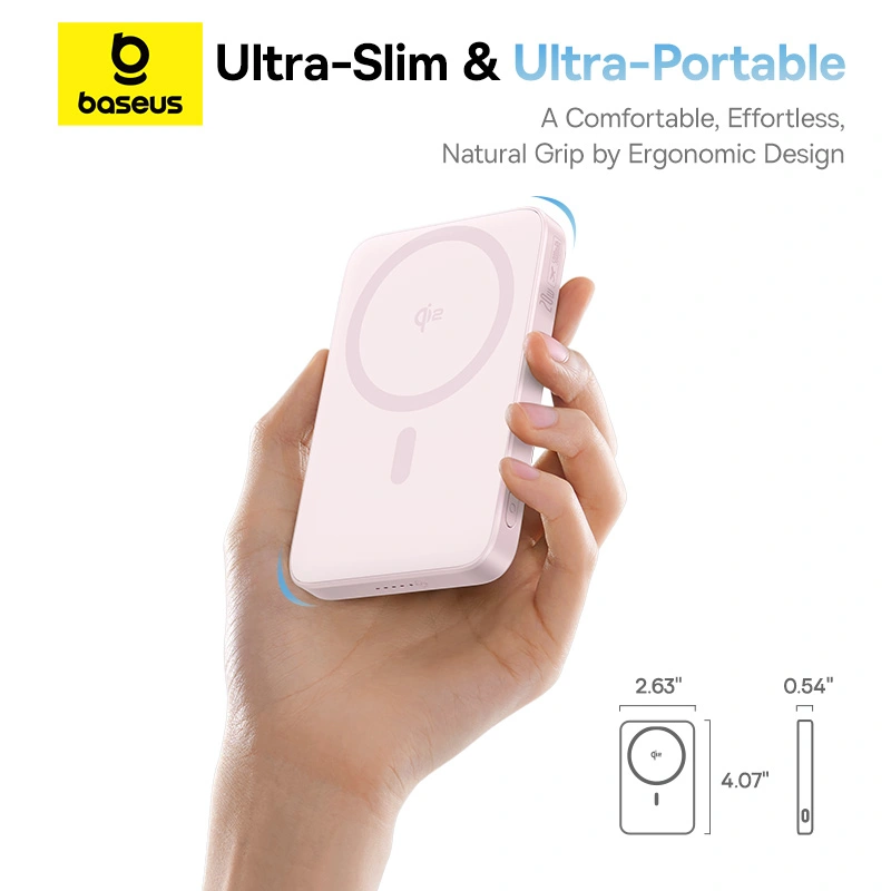 Baseus PicoGo Qi2 5000mAh 20W Magnetic Power Bank with Rotatable Stand – 1 Year Warranty