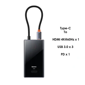 Baseus PioneerJoy 5-Port Type-C HUB Adapter – 1 Year Warranty