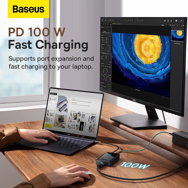 Baseus PioneerJoy 8-Port Type-C HUB Adapter – 1 Year Warranty