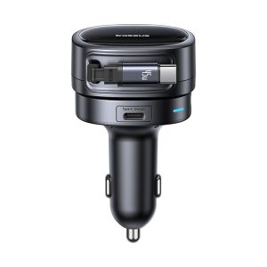 Baseus PrimeTrip VR1 Car Charger with Retractable Cable (U+C)+Type-C 60W Cosmic Black – 1 Year Warranty