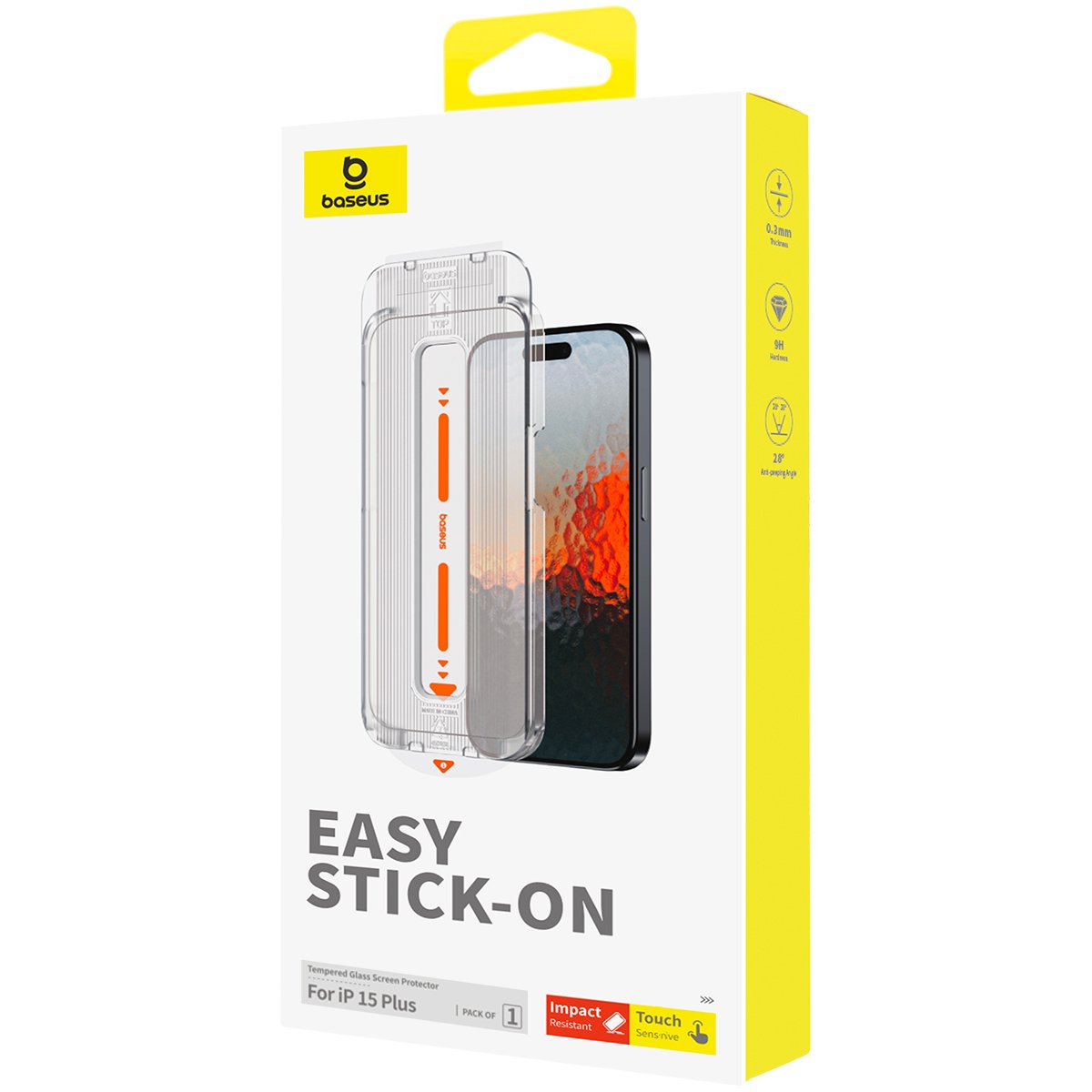 Baseus Iphone 15 Plus/ 16 Plus Sapphire Series Easy Stick on HD Tempered-Glass Screen Protector