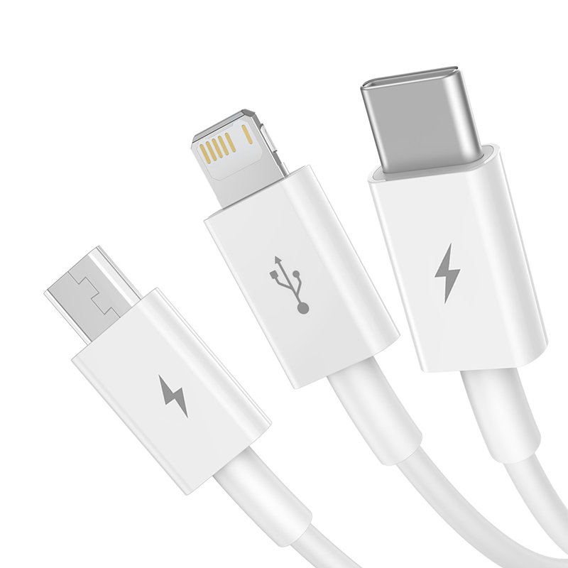 Baseus Superior Series 1 Meter USB to M+L+C 3.5A Cable – 1 Year Warranty