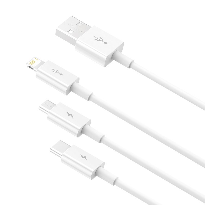 Baseus Superior Series 1 Meter USB to M+L+C 3.5A Cable – 1 Year Warranty