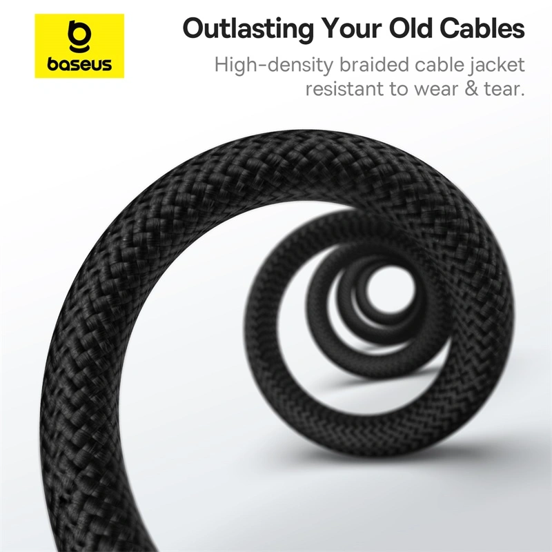 Baseus 1Meter Tungsten Gold Type-C to Type-C 100W Magnetic Charging Cable – Cluster Black – 1 Year Warranty