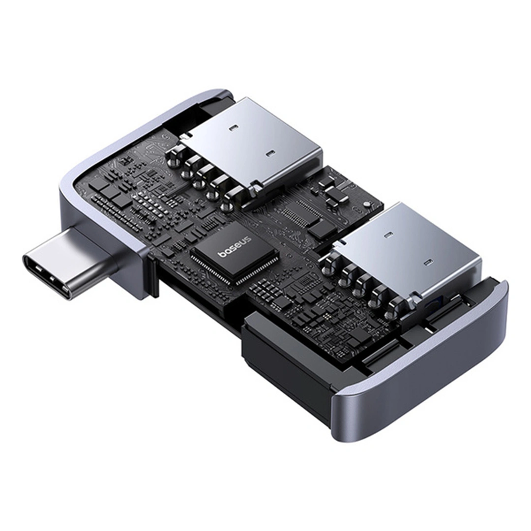 Baseus UltraJoy Series 2-Port HUB (Direct-Link Type) – Space Grey – 1 Year Warranty