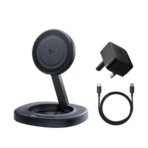 Baseus EnerFill FF11 15W Qi2 Foldable Wireless Charger – Black – 1 Year Warranty