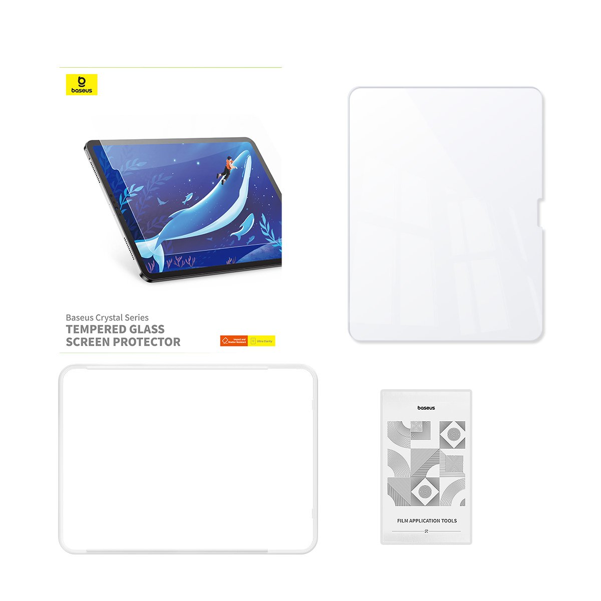 Baseus iPad Air (2024) 13” Clear Crystal Blue Light Blocking Tempered Glass Screen Protector