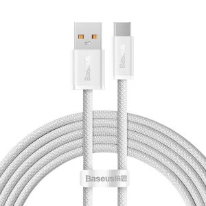 Baseus Dynamic Series 2M 100W Fast Charging Data Cable USB to Type-C White – CALD000702- 1 Year Warranty – 1 Year Warranty
