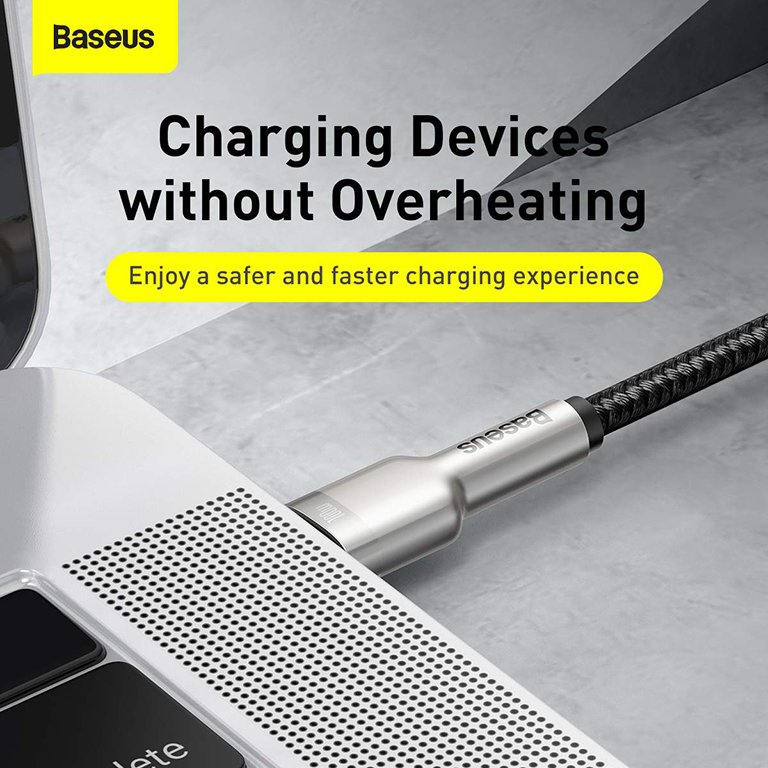 Baseus Cafule Series 2M Metal Data Cable Type-C to Type-C 100W Black – CATJK-D01 – 1 Year Warranty – 1 Year Warranty