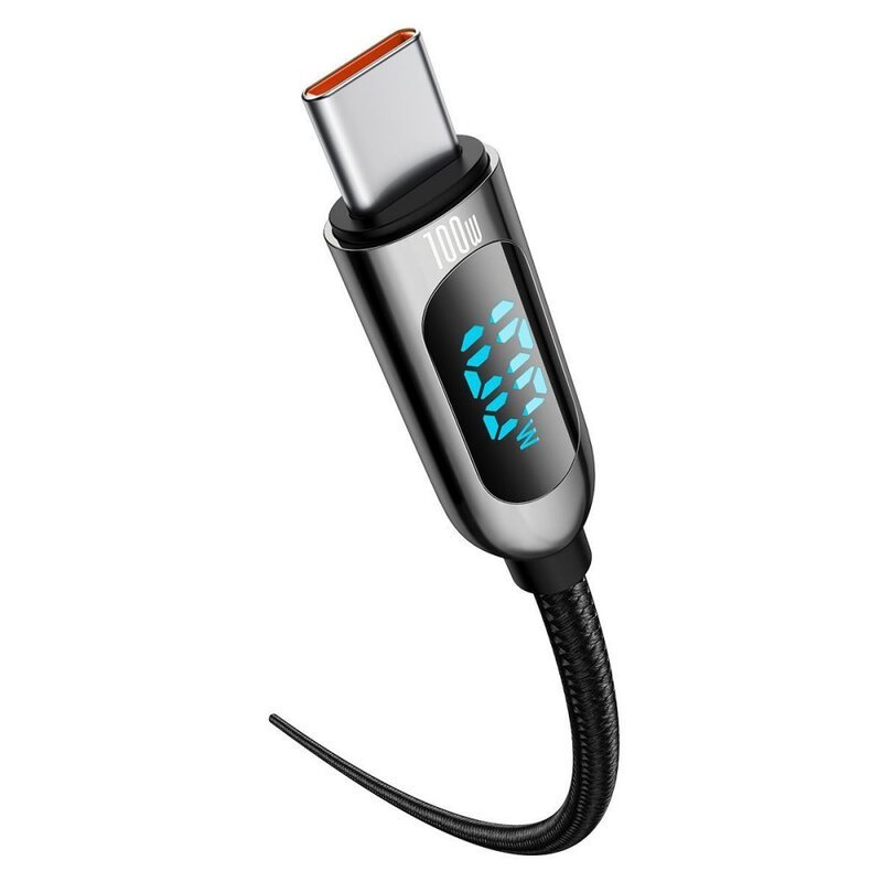 Baseus Display 1M 100W Fast Charging Data Cable Type-C to Type-C Black Digital Display- CATSK-B01- 1 Year Warranty – 1 Year Warranty