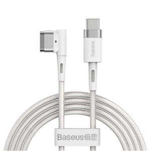 Baseus 60W 2M Zinc Magnetic Series iP Laptop Charging Cable Type-C to L-shaped Port White – CATXC-W02- 1 Year Warranty – 1 Year Warranty