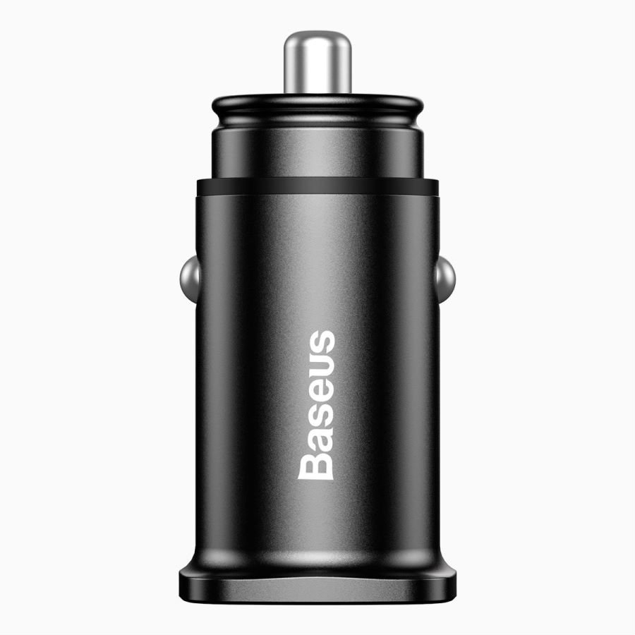 Baseus Square Metal 30W A+A Dual QC3.0 Quick Car Charger Black – CCALL-DS01- 1 Year Warranty