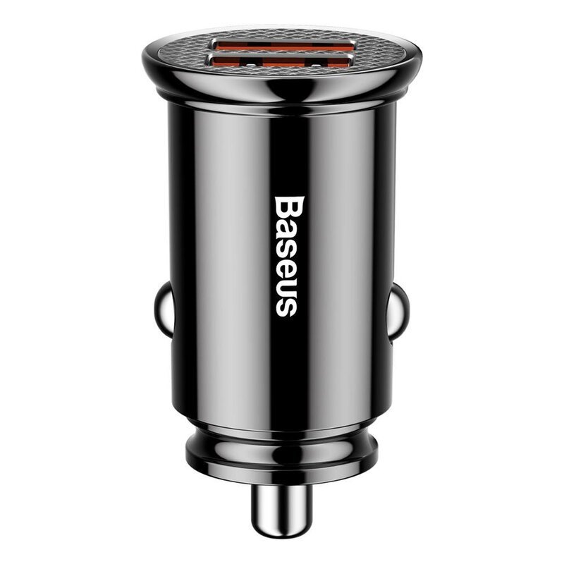 Baseus Circular Plastic A+A 30W Dual QC3.0 Quick Car Charger Black-CCALL-YD01- 1 Year Warranty – 1 Year Warranty