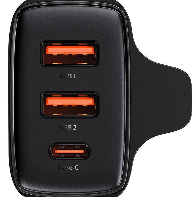 Baseus 30W 2U+C Compact Fast Charger UK Black – CCXJ030101-1 Year Warranty