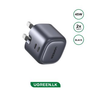 UGREEN 45W NexodeGaN Dual Type-C PD Fast Charging Adapter – CD294 – 90399 – 18 Months Warranty
